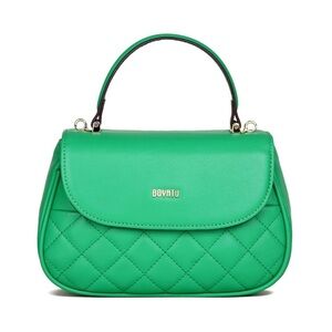 Genuine Leather Satchel Purse Quilted Shoulder Bag Ladies - c: